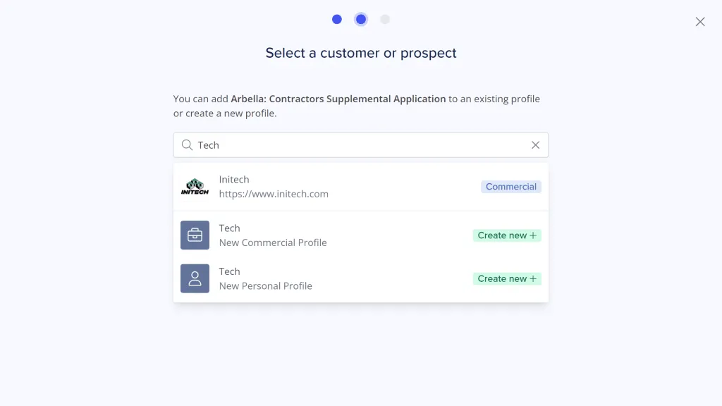 Wunderite Forms Quick Start: Select or create a profile
